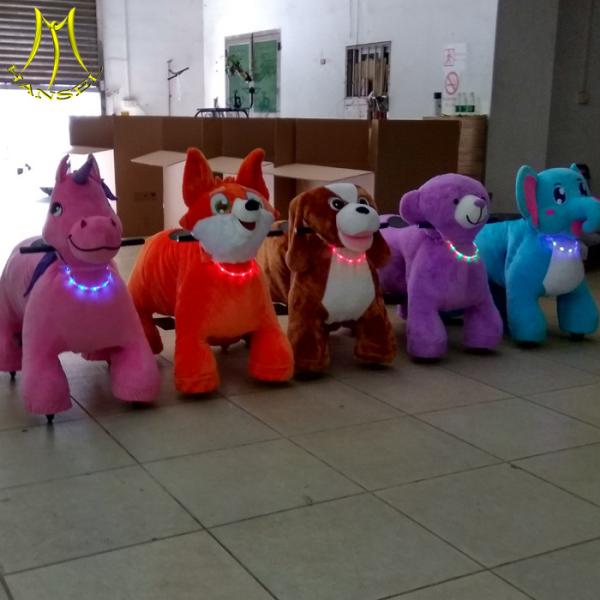 Quality Hansel plush stuffed toy car motorized plush riding animals wholesale