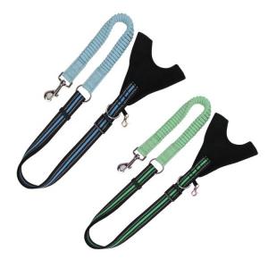 Fashion Dog Collars And Leashes With Elastic Extended Retractable Nylon Braided