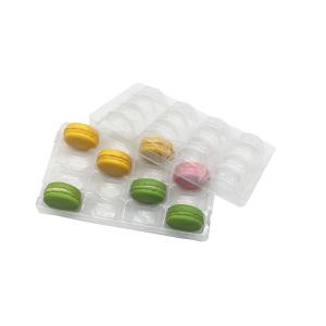 PVC 16 Pcs Macaron Blister Tray Transparent Macaron Display Tray