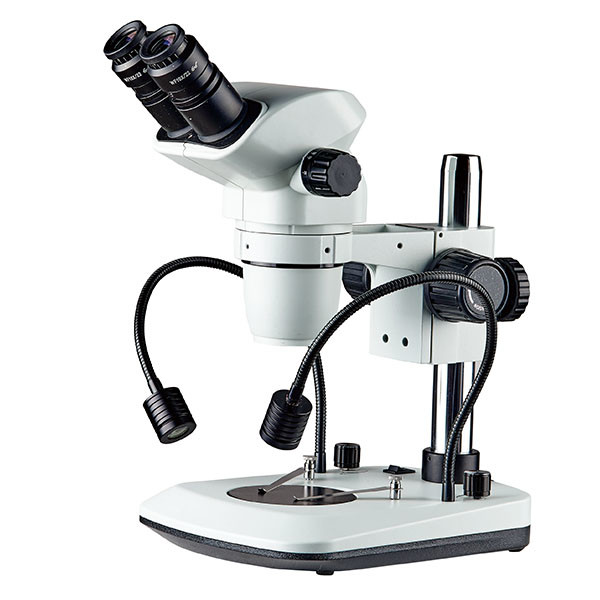 Stereo Zoom Microscope boom stand Gooseneck LED illumination independent control