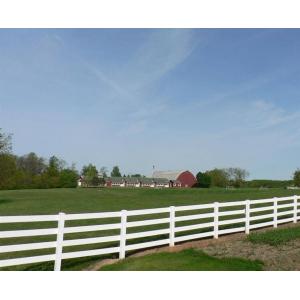 Cheap Sustainable White Vinyl Horse Fencing 3 Rails Design for sale