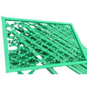 Sprayed Welded Square Hole Razor Mesh Fence 10X15 Razor Blade Barbed Wire
