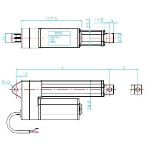 Outdoor Acme Screw Linear Actuator 100mm Travel Length Trapezoidal Screw