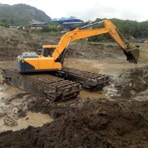 Dredge Amphibious Excavator Undercarriage Pontoon Floating Corrosion Resistant
