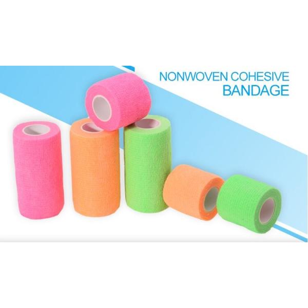 Quality Delicate colors nonwoven cohesive elastic bandage, Extra strong porous custom print nonwoven cohesive bandage hospital t wholesale