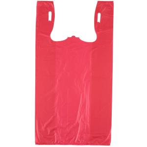 China Custom Plastic T Shirt Bags , Unprinted Embossed Recycled T Shirt Bags on sale