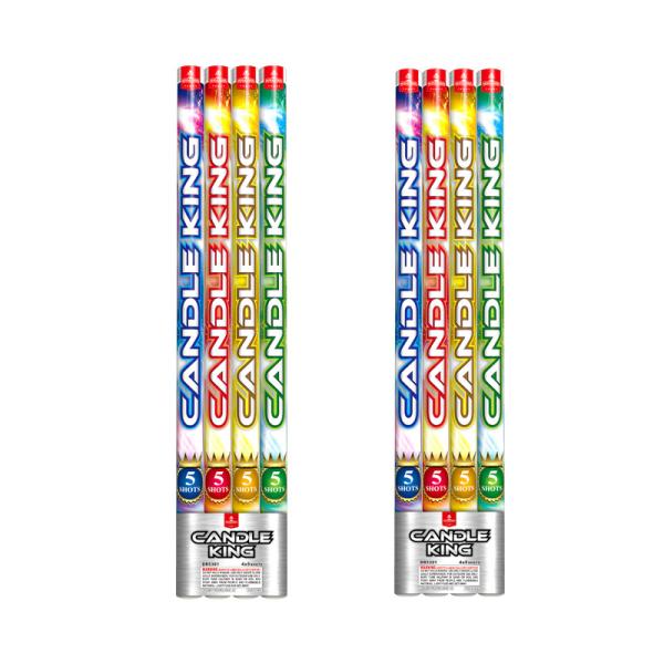 Quality 5 Shots Mandarin Roman Candle Fireworks 0.032 CBM Customizable Pyrotechnics wholesale