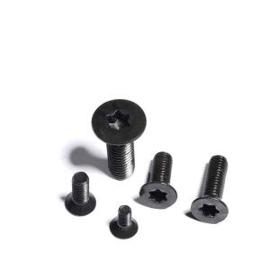 M4 14mm Black Oxide Flat Countersunk Head Steel Metric Mini Torx Screws with