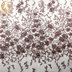 MDX 3D Elegant Lace Fabric / Embroidered Lace Fabric Customized