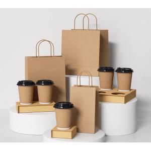 Custom Recyclable Paper Flat Bottom Kraft Paper Shopping Bag for Tea Coffee