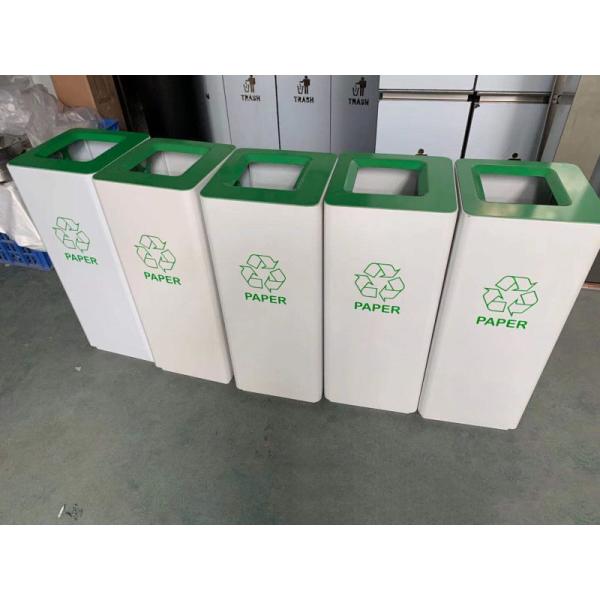 Hotel Property Trash Can Lobby Vertical Restaurant Shopping Mall Large Commercial Stainless Steel Storage Sorting Bucket