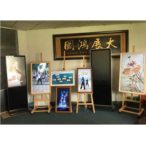 Wooden Frame Wall Mounted Digital Signage 21.5In For Vertical Horizontal Screen