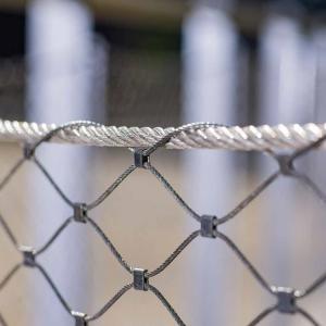 Decorative 7 X 7 Stainless Steel Ferrule Rope Mesh Flexible Fence For Stair