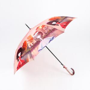 Digital Print Printing Ladies Windproof Umbrella For Girls Manual Open
