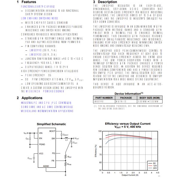 LM60440ARPKR 36V 4A Sync Buck Voltage Regulator IC
