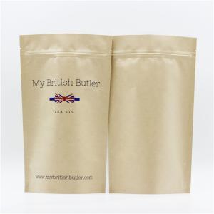 China Custom Printing Stand up recycled pp laminated kraft paper bags with Zipper for tea packing on sale