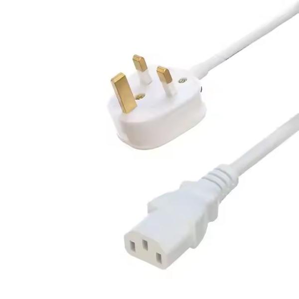 UK BS Approval C13 C14 Power Cord 3 Pin Bs Plug C13 Connector Ce7/7 With 1.5m 2m