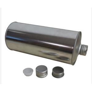 Round Engine Oil Tin Can 1L With Screw Cap No Coating Inside