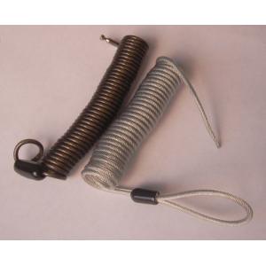 Flexible plastic customized size coil tether w/mini loop on two ends simple tool