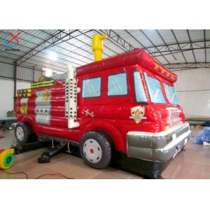 China Customized Funny Firetruck Bounce House Inflatable Jumping House For Kids on sale