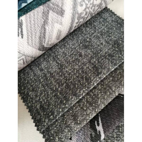 Floral Print Luxury Sofa Fabric Breathable With Stripe Style