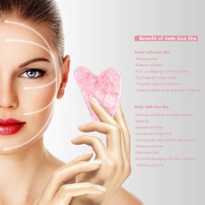 Polished Smooth Crystal Rose Quartz Gua Sha Board Jade Face Stone For Anti Aging