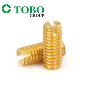 TOBO M4 M5 M6 Brass Slotted Set Screw With Flat Point Din551