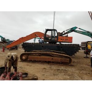 Dredging Works Amphibious Pontoon , Undercarriage Parts With Spud Pile