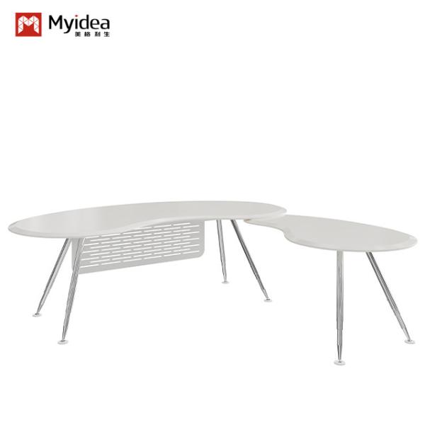 White Snow Mountain Table And Metal Feet , Staff Executive Modern Office