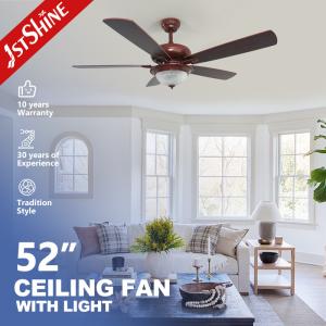 3000K Retro Ceiling Fan With Dark Walnut Blades And Glass Lampshade