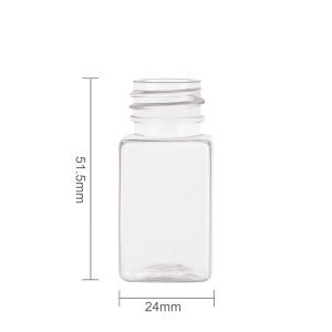 Square Mini Size 15ml Plastic Bottle Container With Screw Cap