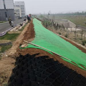 Black Green HDPE Geocell Gravel Stabilization Perforated