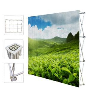 Portable Trade Show Backdrop Stand Various Shapes Detachable Frame 250g Fabric