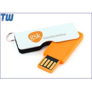 Glossy Silver USB Flash Memory 180 Degree Rotating Free with Small Key Ring