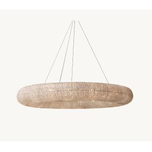 Cheap Dimmable Crystal Halo Clear Chandelier 59&quot; Round Ring Chandelier 100V - 277V for sale