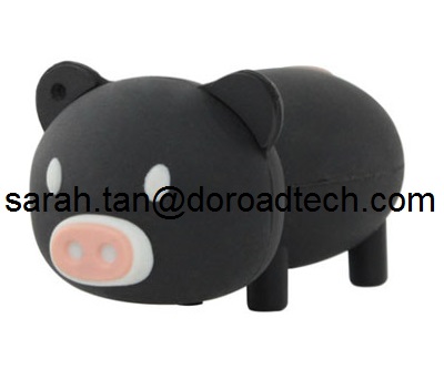 Custom Cartoon PVC Cute Pig USB Pen Drive, Hot Sale Gift USB Memory Sticks