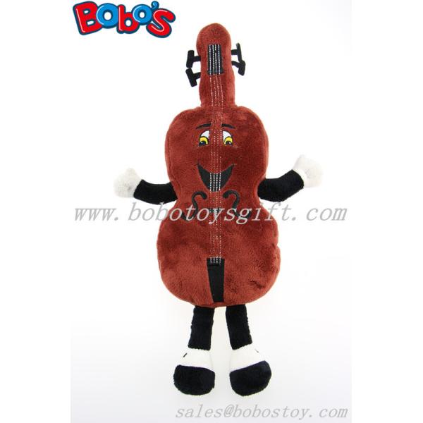 Quality Chocolate Custom Plush Violin Mascot Animal With Client's Embroidery Logo wholesale