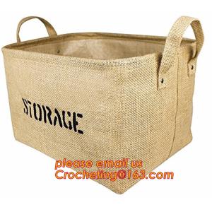 Custom-built hot sale jute clothes store receive cube storage basket, jute dirty