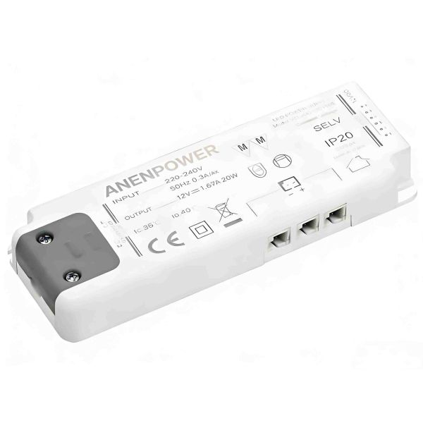 Quality 20W Max 12V/24V IP20 Ultra-Thin LED Power Supply – Perfect for Cabinet & Showcase Lighting wholesale