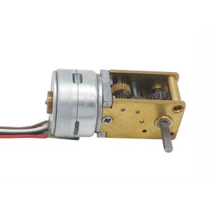 Customized Shaft Micro Stepper Motor 18 Degree Diameter 15mm With Worm Gear Box