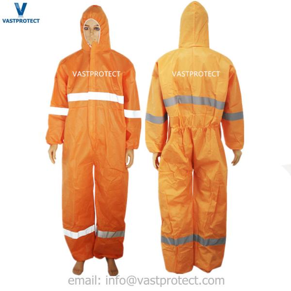 Disposable Coveralls with Reflective Stripes in Microporous/SMS/Non Woven/PP