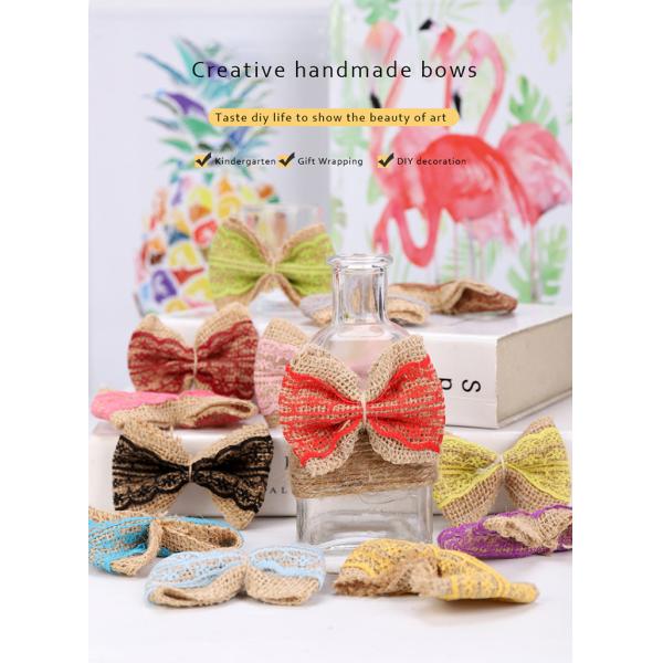 Factory Direct Handmade Diy Lace Bow New Clothing Accessories Color Linen Flower Can Be Customized