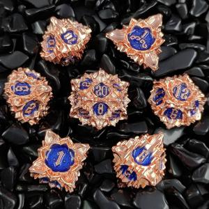 Lotus Metal Dice Set DND Dungeons And Dragons TRPG Polyhedral COC D6 Board Game
