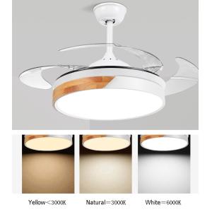 42inch 220v Retractable Crystal Ceiling Fan Hidden Blade Ceiling Fan With Light