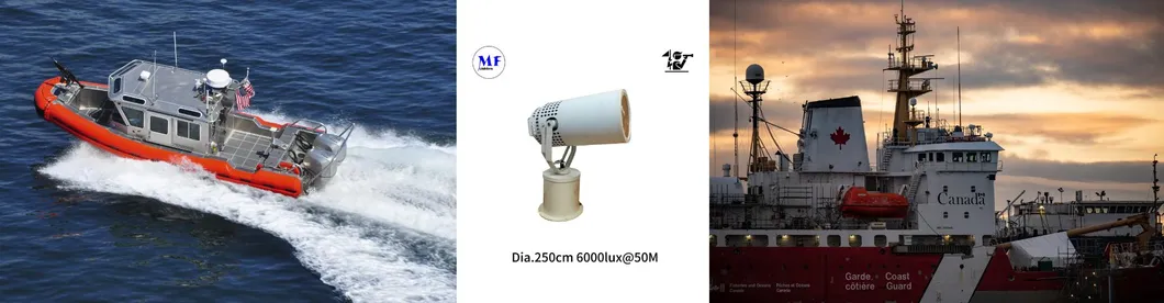 LED Spot Search Light 200W 300W IP66 Waterproof Steel Anti-Corrosion 1000m 3000m Sea Ship Vessel Boat Remote Searching Rescue Searchlight