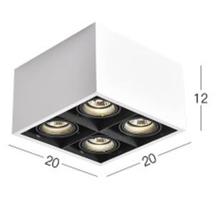 Square 200x200mm LED Ceiling Spotlight Surface Mounted