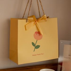 Offset Printing Custom Paper Gift Bags Gift Shopping Bag With Handle And Ribbon