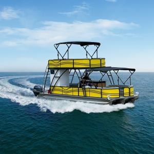 Cheap 3.0m Width Double Level Pontoon Boat Two Layer Aluminium Pontoons Large Capacity for sale