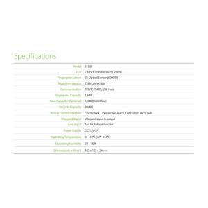 SF300 ZKTECO DOOR ACCESS CONTROL Fingerprint reader access control terminal with