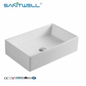 Cheap Countertop Ultra AB8262 Thin Edge Bathroom Above Counter Basin Art Ceramic Basin White Ceramic Vessel Sink for sale